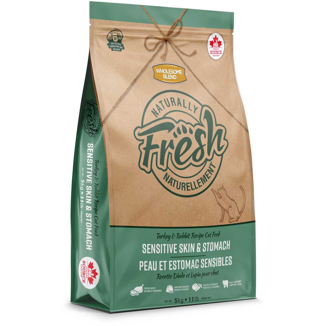 Wholesome Blend Naturally Fresh Dry Cat Food with Turkey and Rabbit for Cats with Sensitive Skin and Stomach