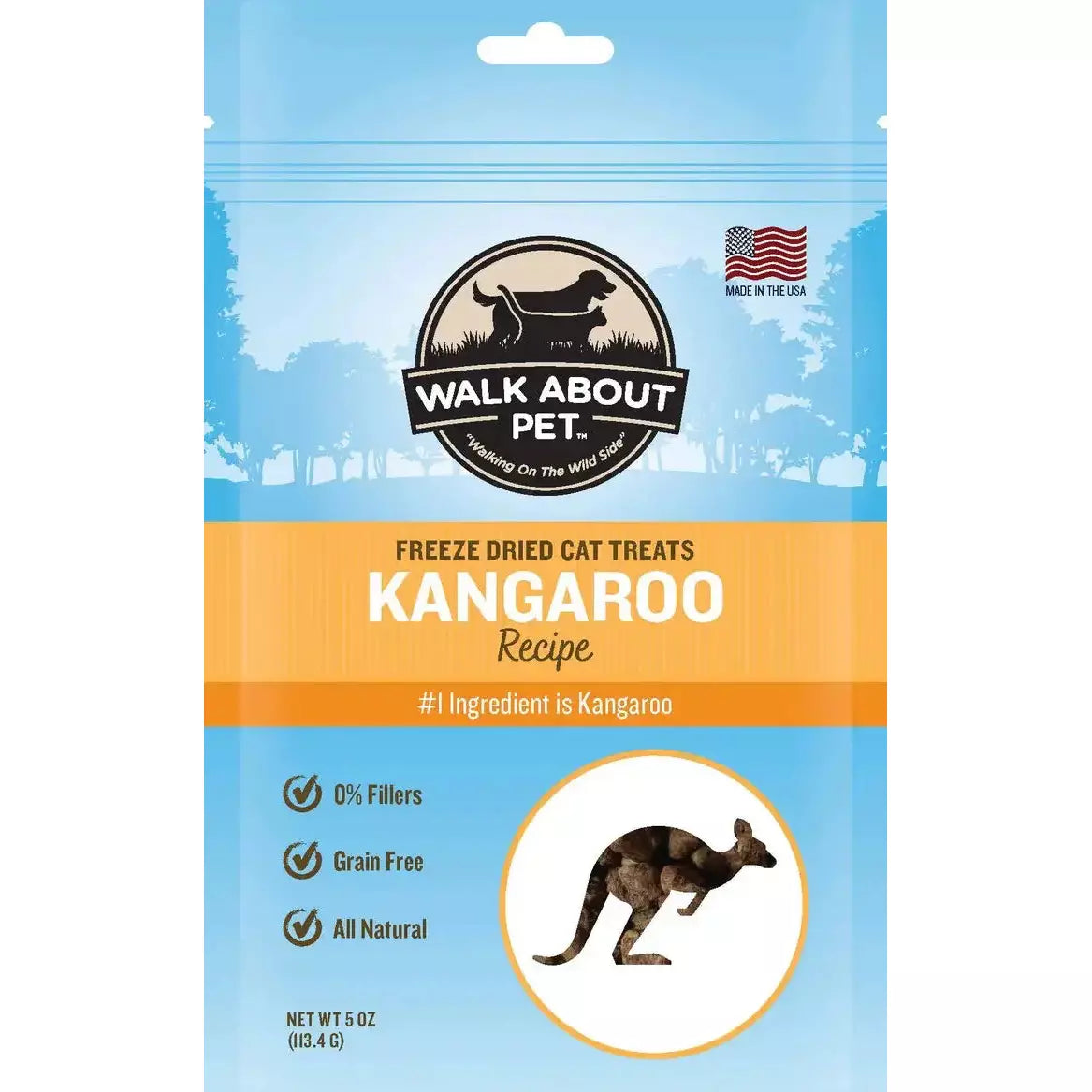 Walk About Premium Freeze - Dried Australian Kangaroo Cat Treats for Active Felines