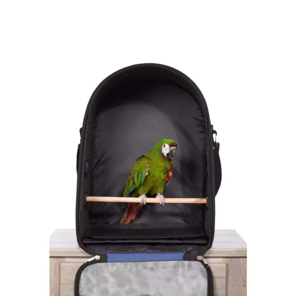 Prevue Pet Products Blue and Black Backpack-Style Bird Travel Carrier with Convenient Features