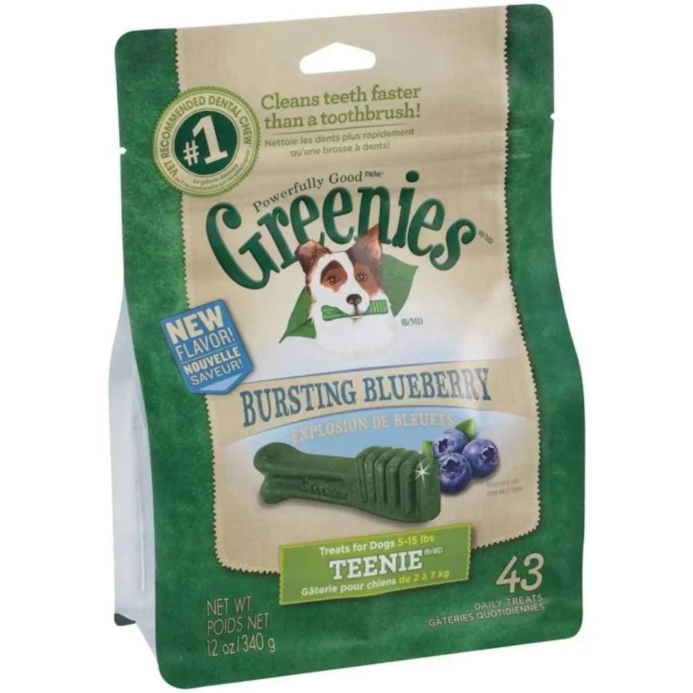 12 oz Greenies Canine Dental Treats with Blueberry Flavor for Optimal Oral Health