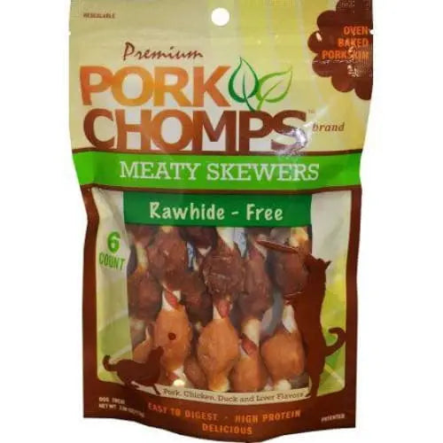 Premium Nutritional Meaty Pork Chomps Skewers - Ideal Dog Treats