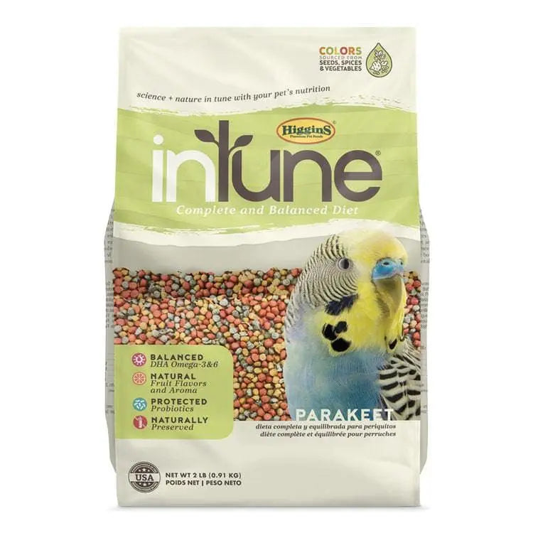 2 Lbs Higgins inTune Premium Parakeet Food for Optimal Health