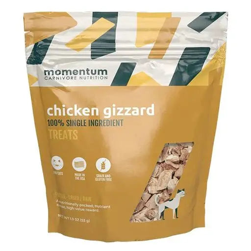 1.9oz All - Natural Freeze - Dried Momentum Chicken Gizzard Cat Treats