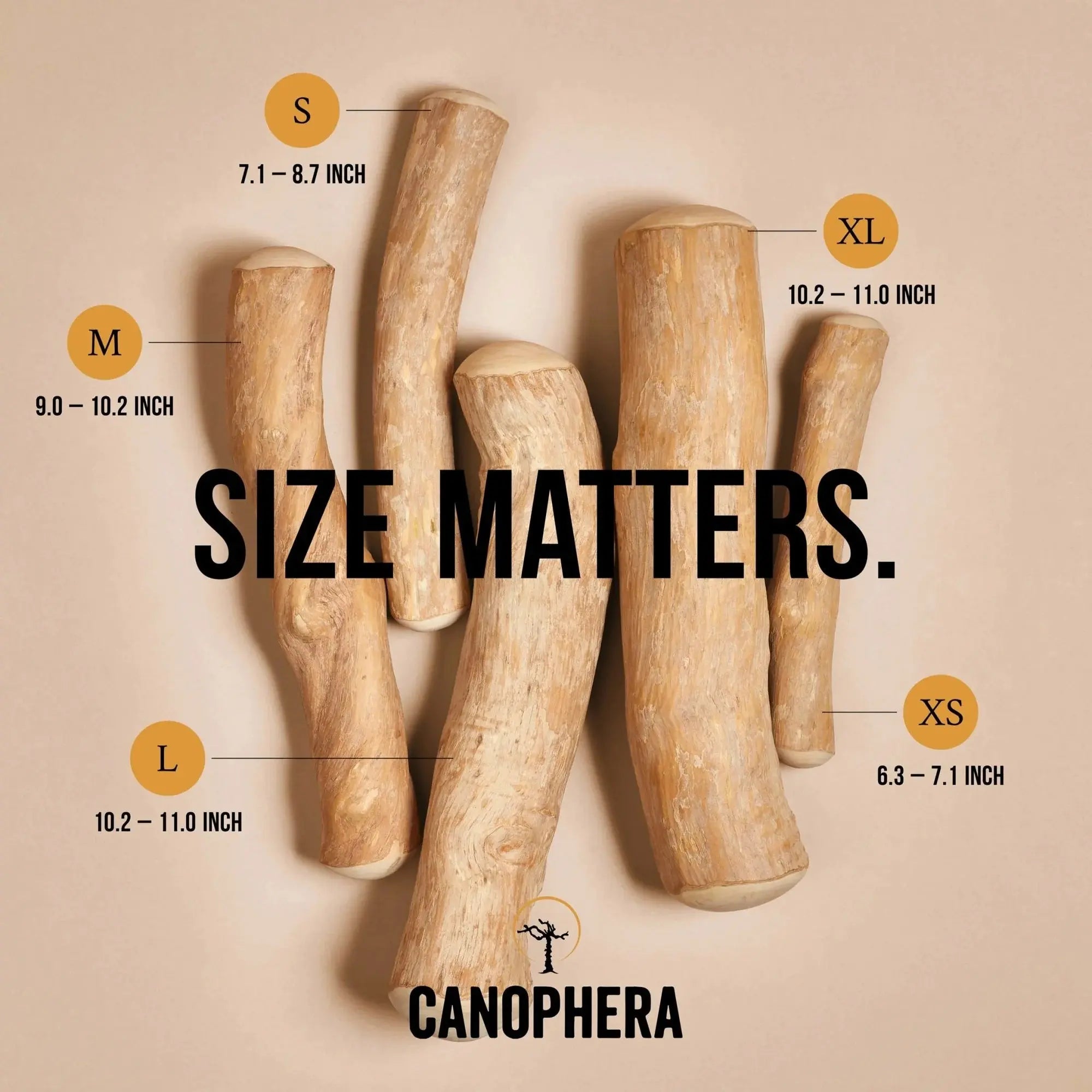 CANOPHERA Premium All-Natural Coffee Wood Chew Sticks for Canine Companions