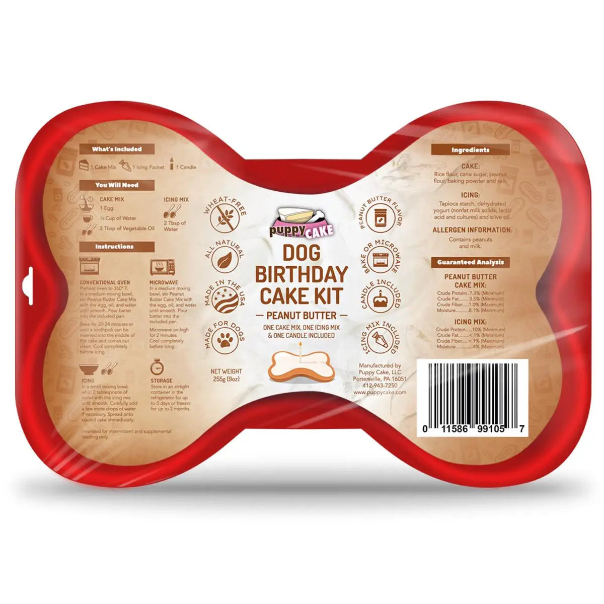 9oz Puppy Cake Dog Birthday Celebration Cake Kit