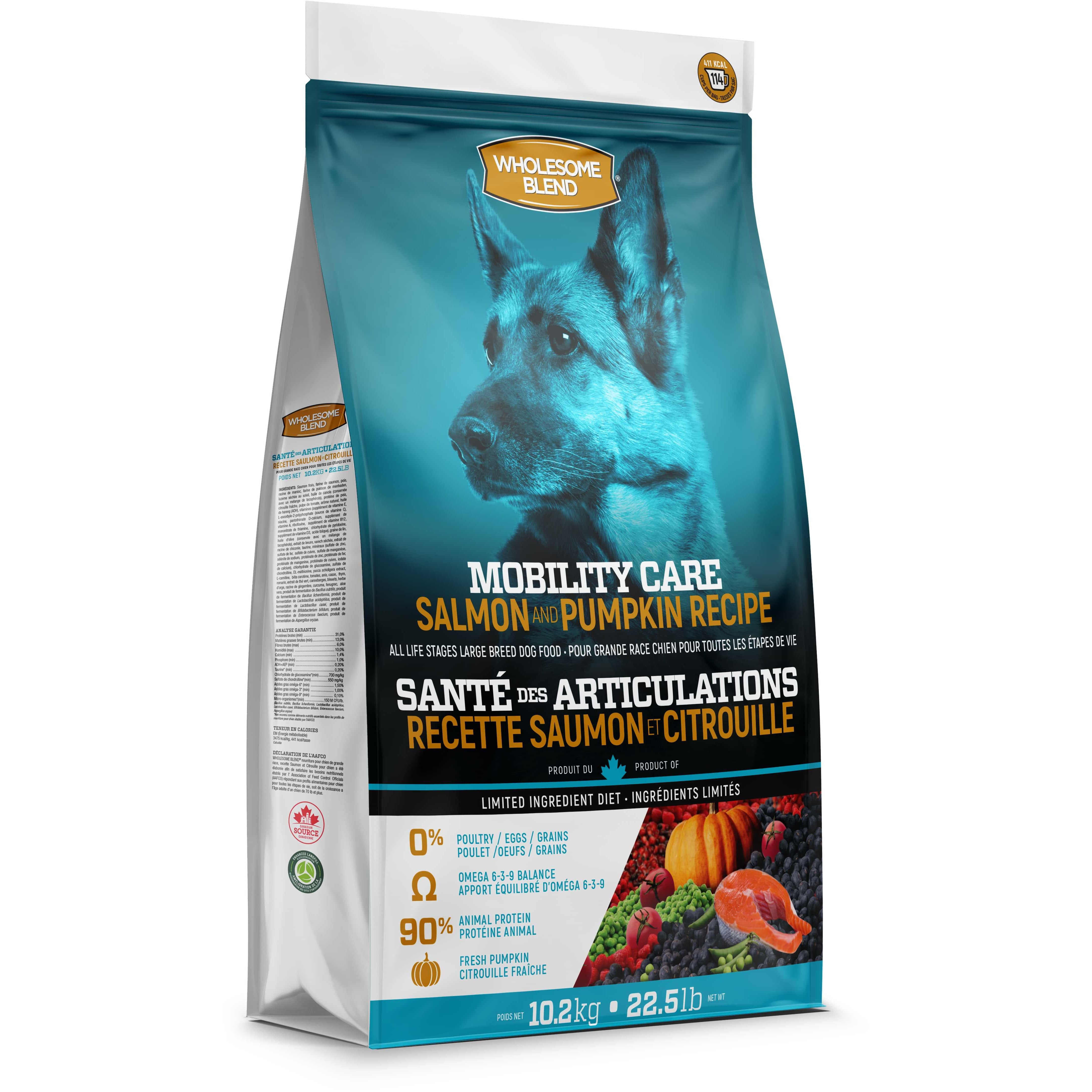22.5lb Wholesome Blend Mobility Support Salmon & Pumpkin Dry Dog Food