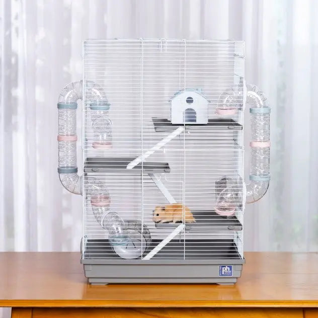Prevue Pet Products Deluxe Hamster and Gerbil Playhouse Cage with Ramp and Multiple Accessories
