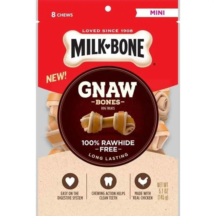 Mini-Sized Milk-Bone Chicken Knotted Bone Dog Treats for Canines