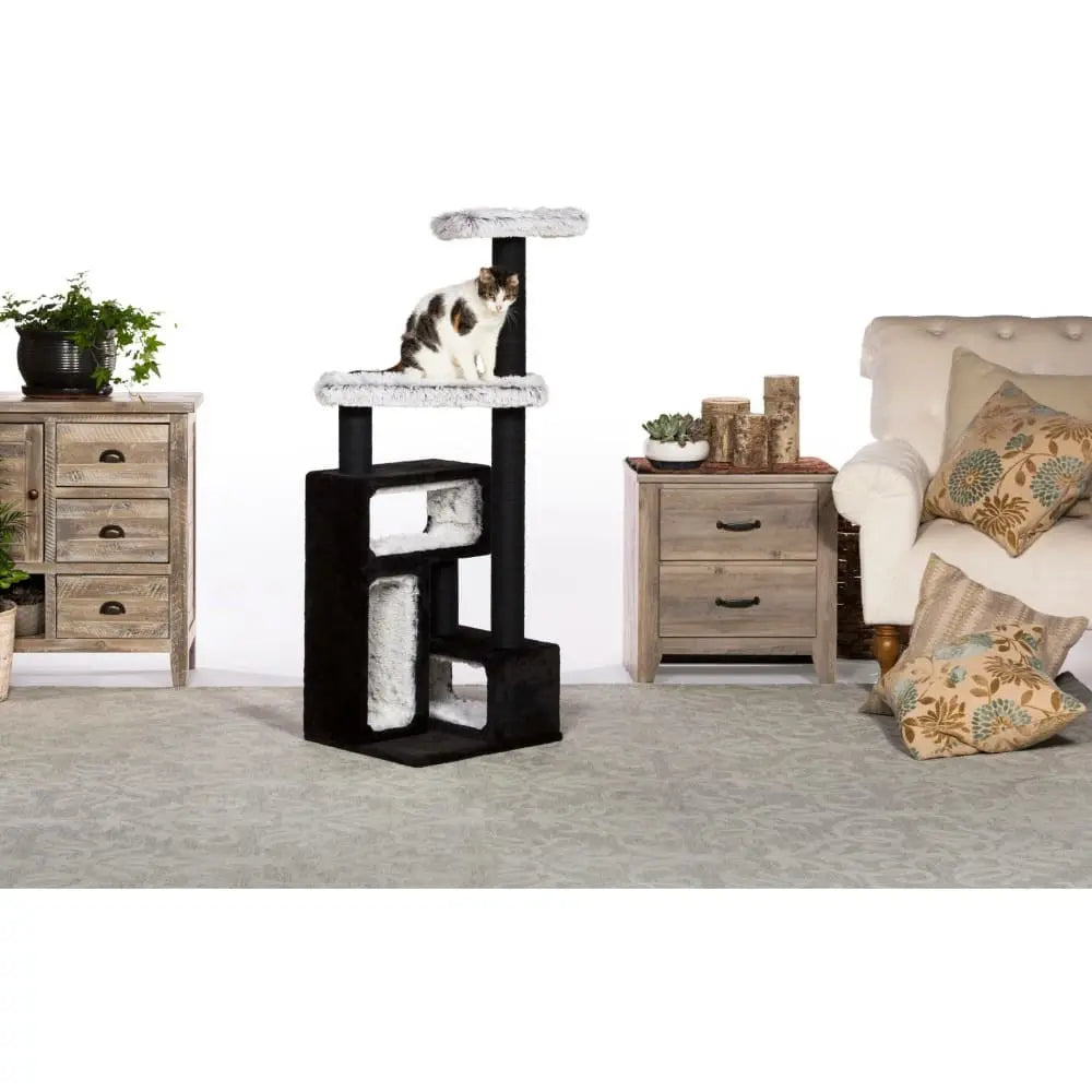Prevue Pet Products Soft Plush Domino Cat Tree for Kitty's Fun