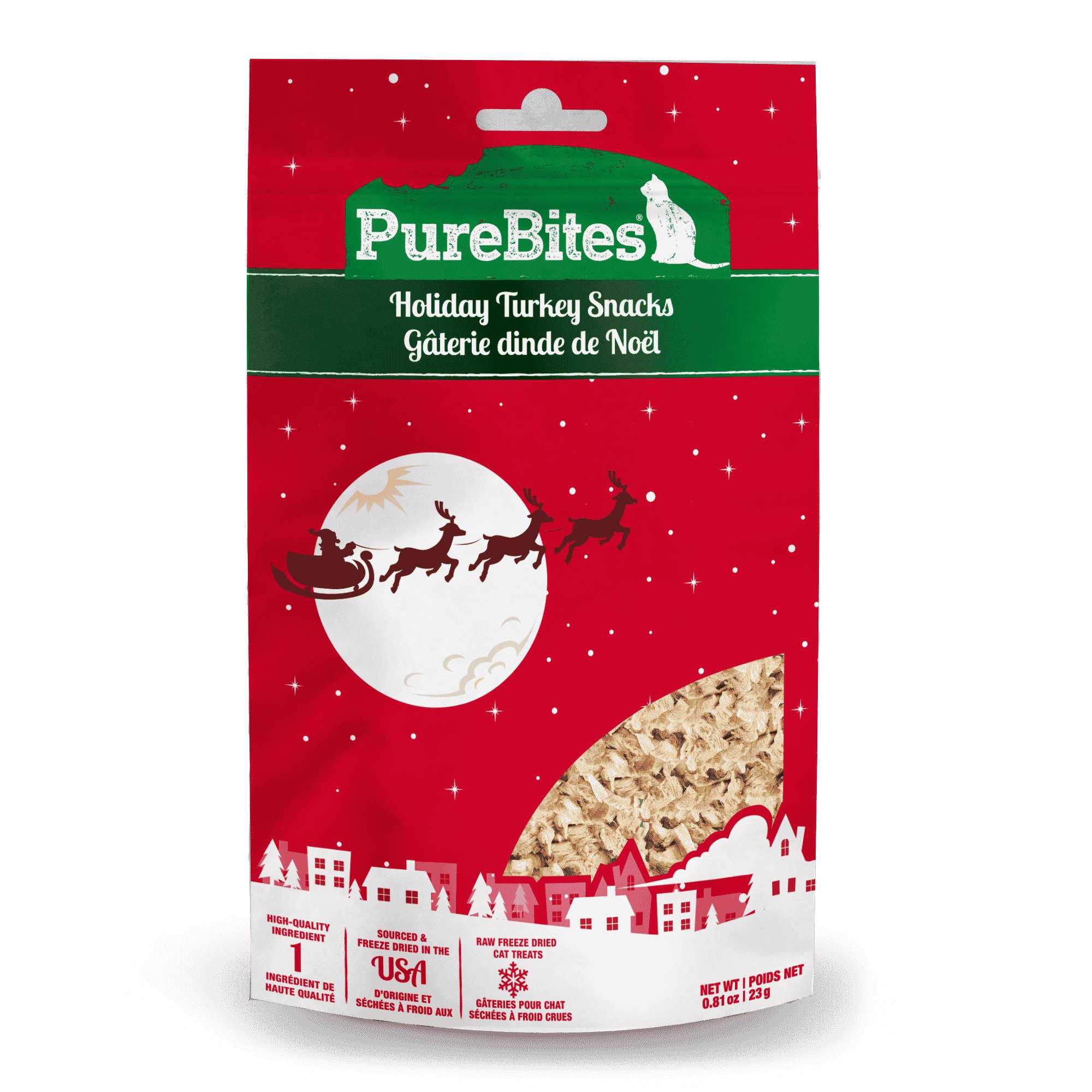 PureBites USA-Sourced 0.81 oz Freeze-Dried Holiday Turkey Cat Treats