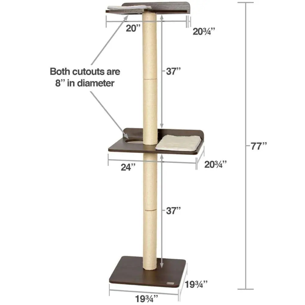 Premium Ultimate Cat Climbing Tower and Activity Tree with Tall Sisal Scratching Posts - Modern-Style Cat Furniture