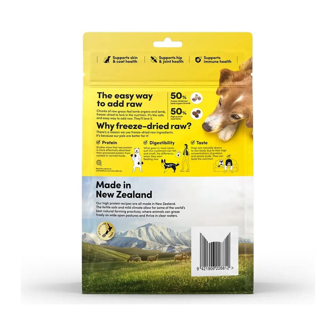 Animals Like Us Premium Freeze - Dried RawMix50 Grass - Fed Lamb Formula for Dogs