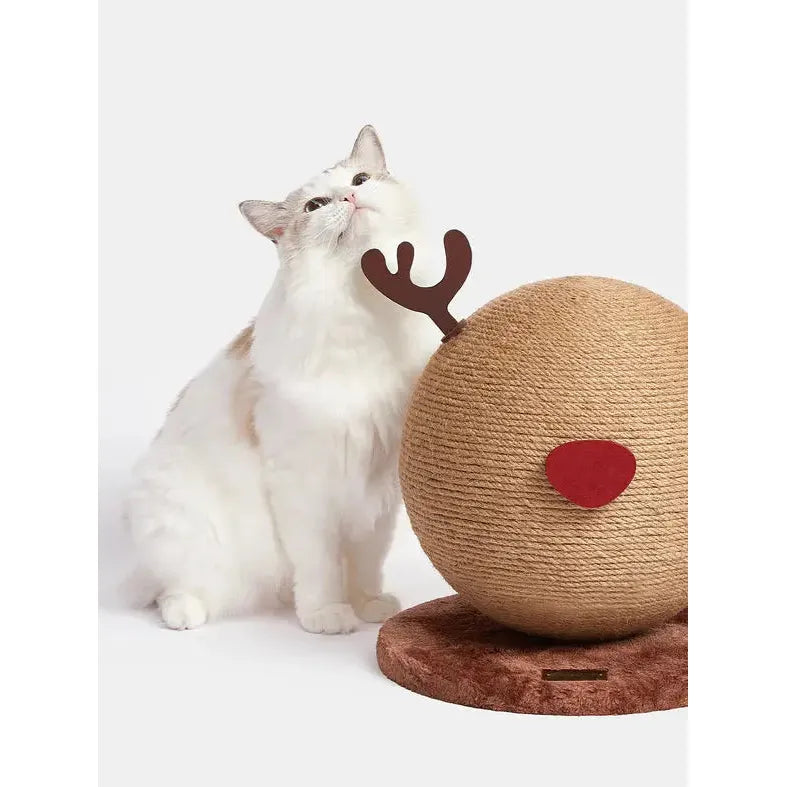 Vetreska Handmade Reindeer-Styled Interactive Cat Scratching Ball Toy