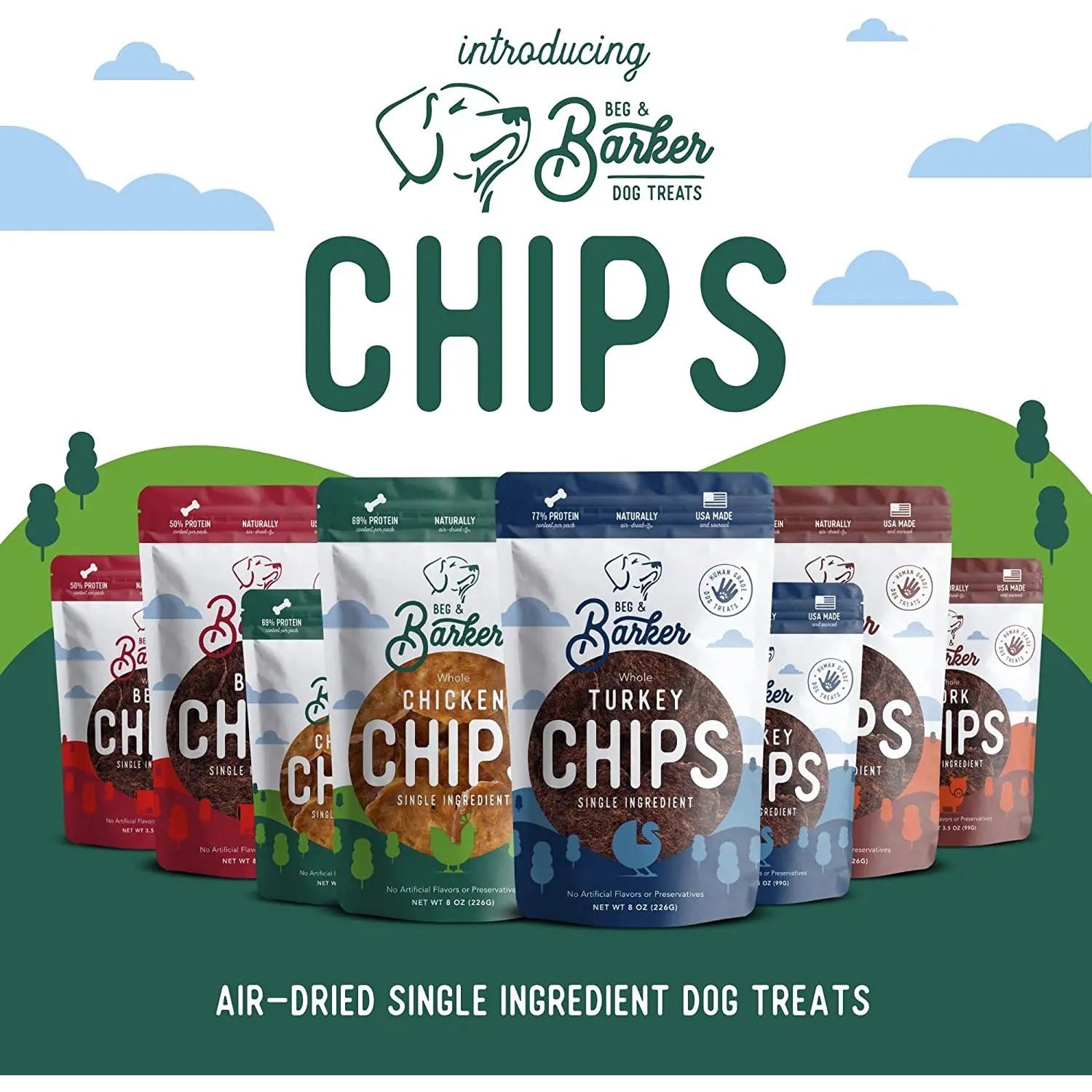 Beg & Barker Premium Air - Dried Beef Heart Chip Dog Treats