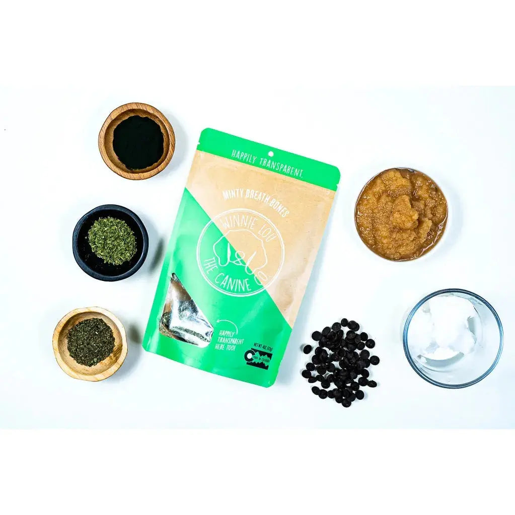 Winnie Lou Premium Minty Breath Bones - Delicious Dog Treats (6.4 oz)