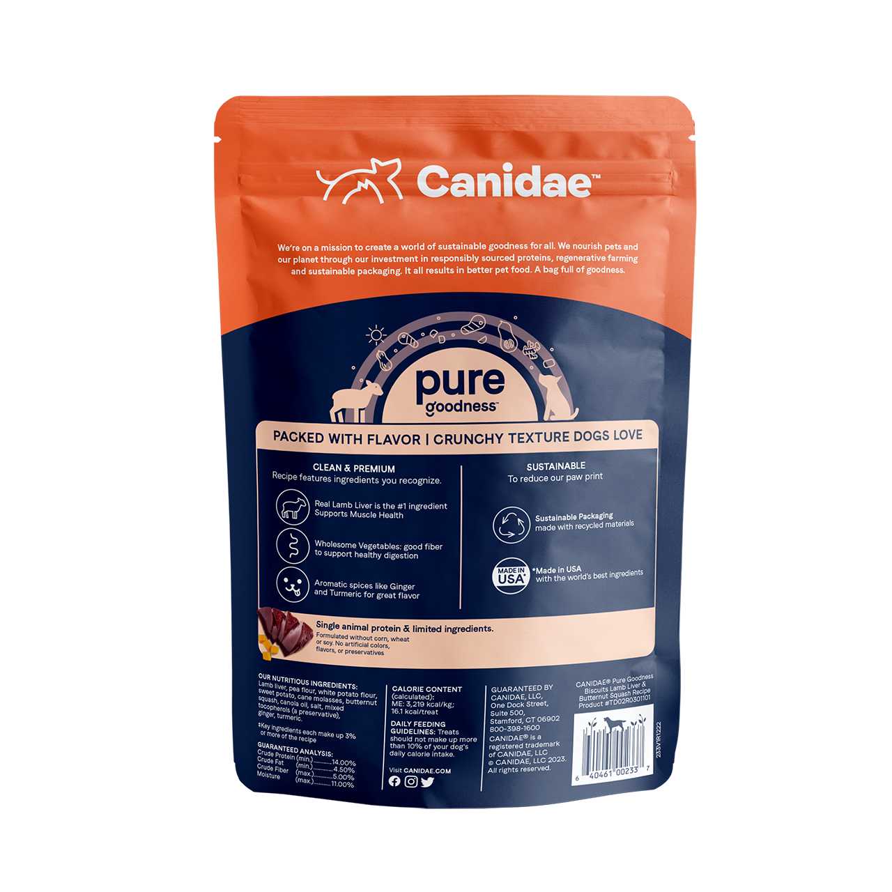 CANIDAE PURE Grain-Free Lamb Liver & Butternut Squash Dog Biscuit Treats - 11 oz
