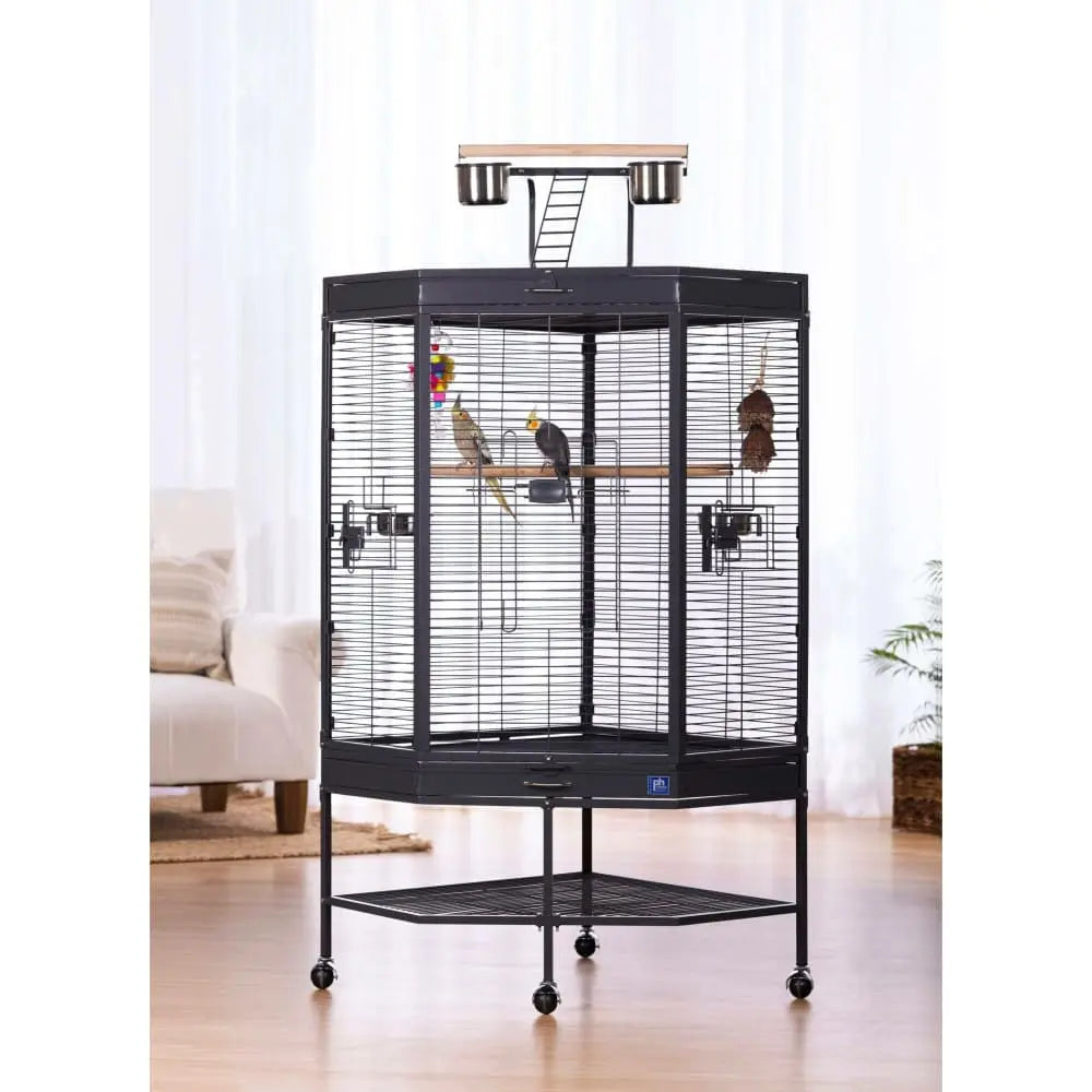 Prevue Pet Products Corner Cage for Small Parrots with a Fun Playtop