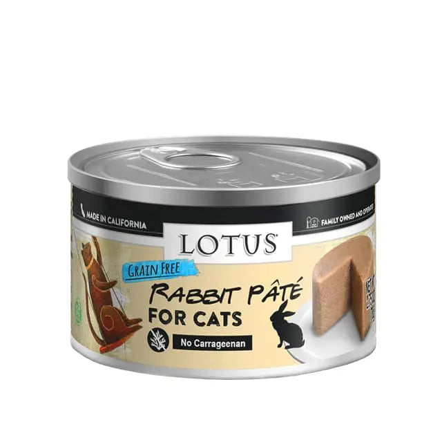 Lotus Premium Grain-Free Rabbit Pate Style Canned Cat Food for Feline Nutrition