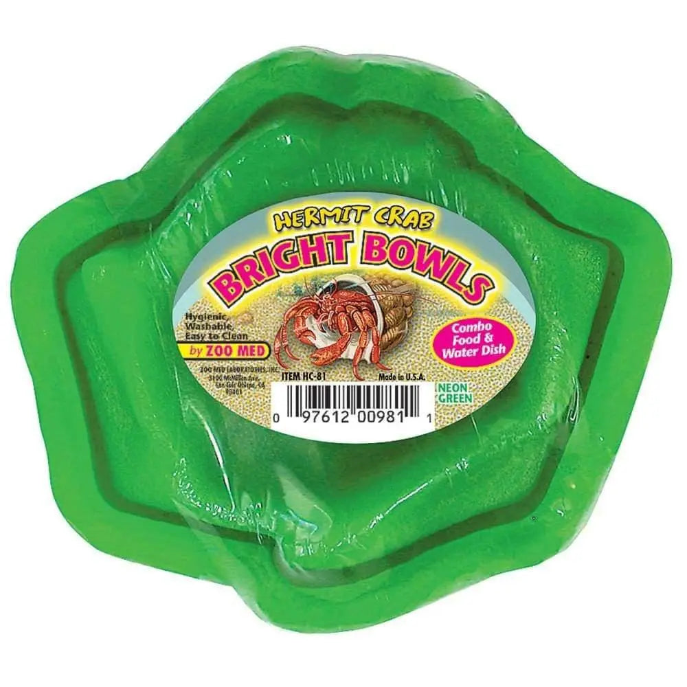 USA - Made Hermit Crab Neon - Colored Bright Bowls for Water and Food