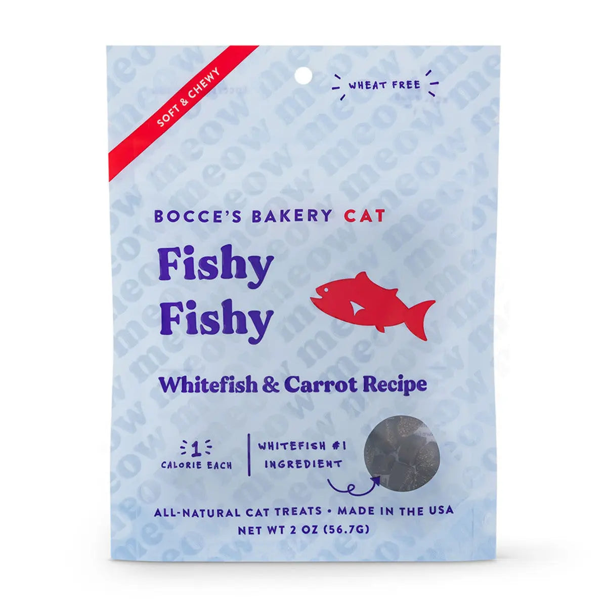 Bocce's Bakery 2oz Soft & Chewy Heart-Shaped Cat Treats with USA Trout