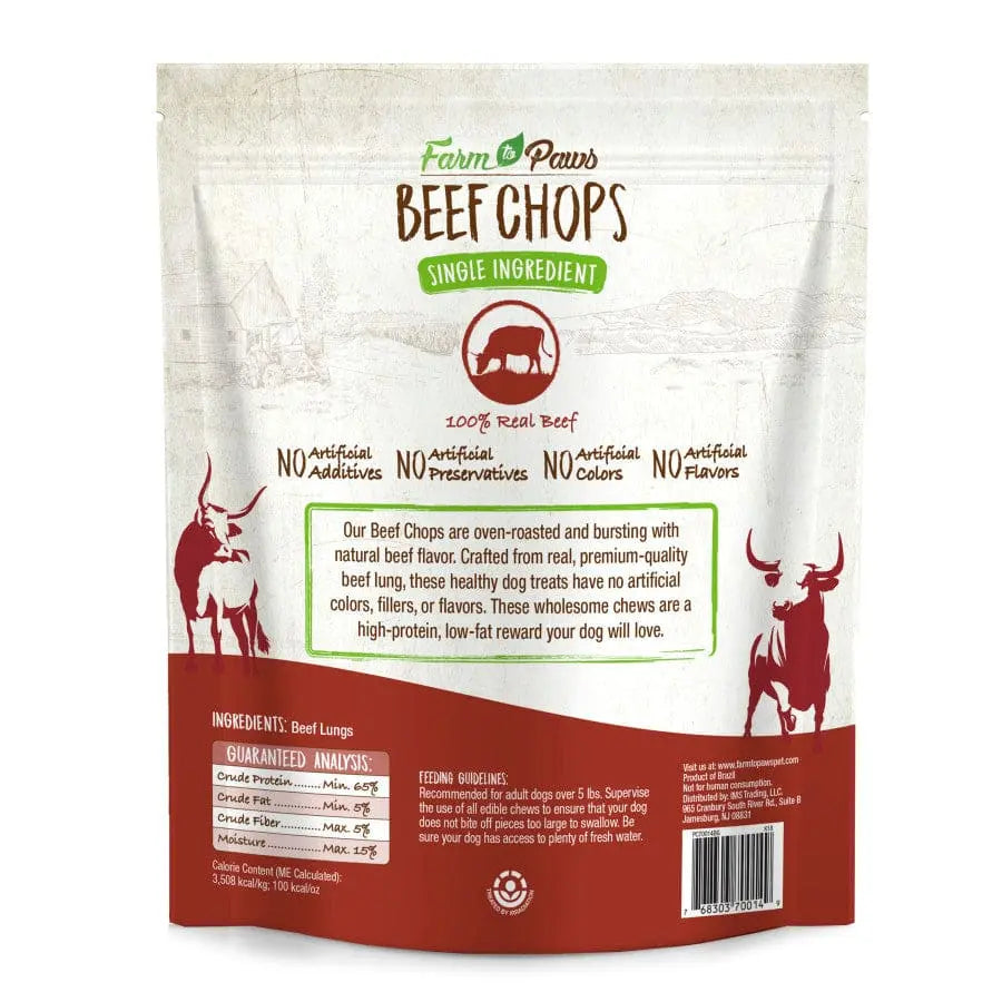 Cadet Farm to Paws 8 oz Natural Beef Chops - Ideal Dog Chews