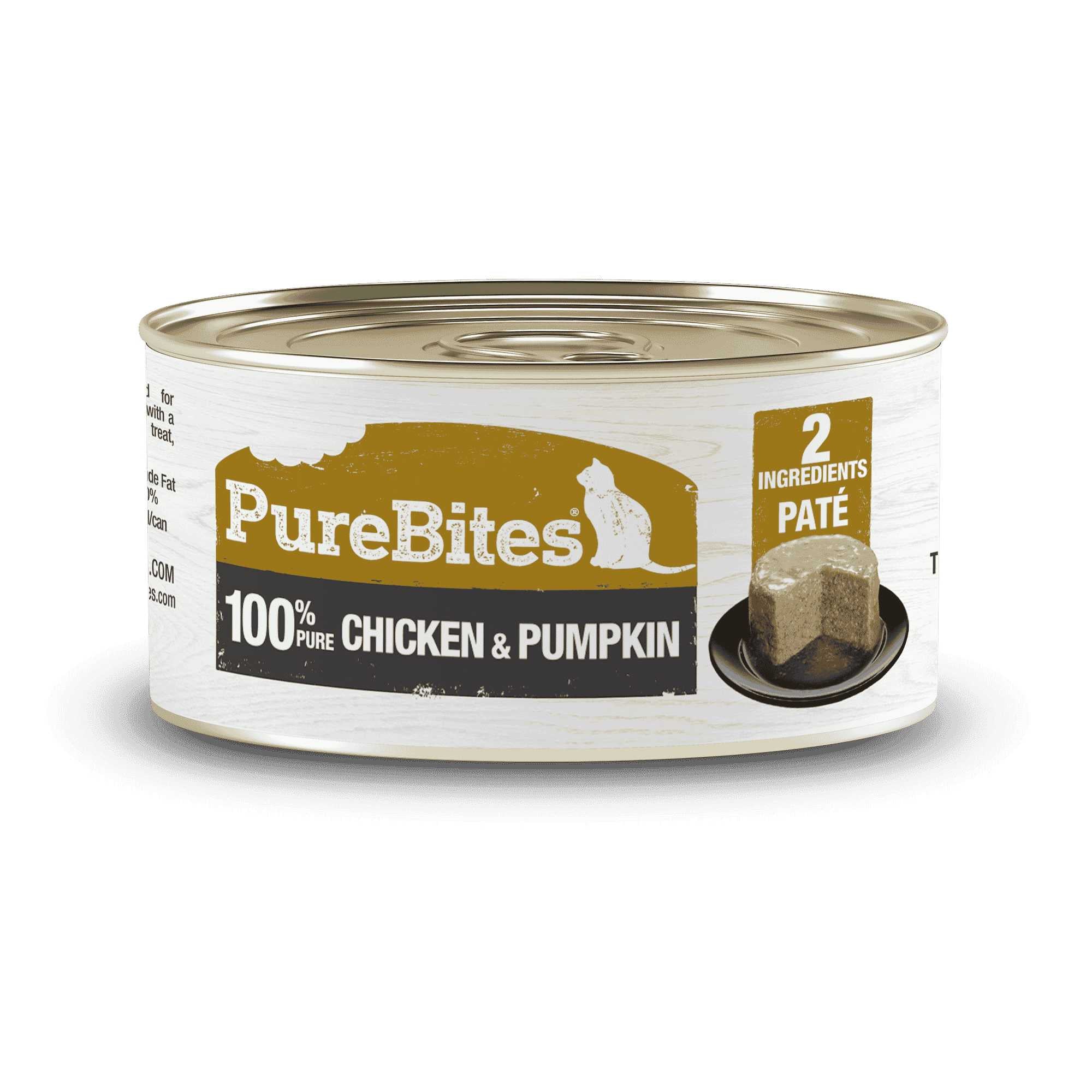 PureBites 12-Pack 2.5 oz Cat Food: 100% Pure Chicken & Pumpkin Protein Pate
