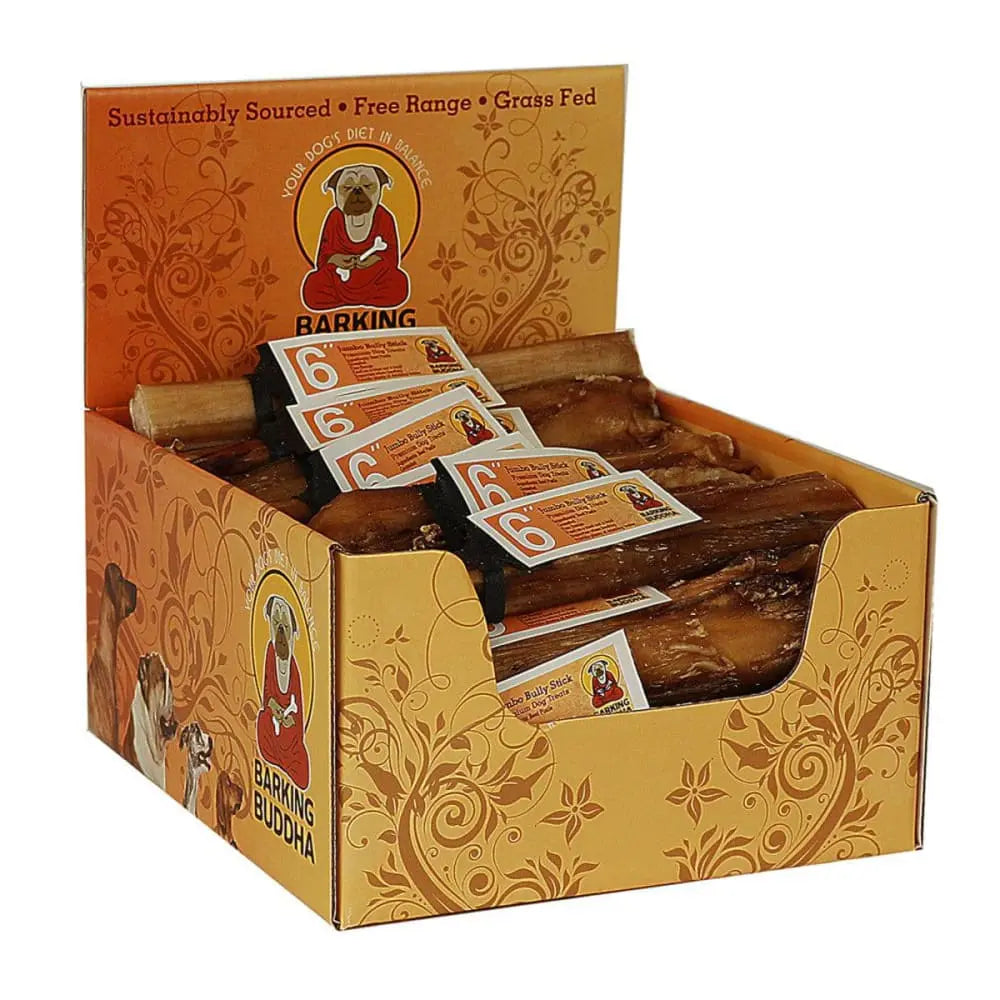 25-Piece Case of Jumbo Barking Buddha Long - Lasting Beef Flavored Bully Sticks