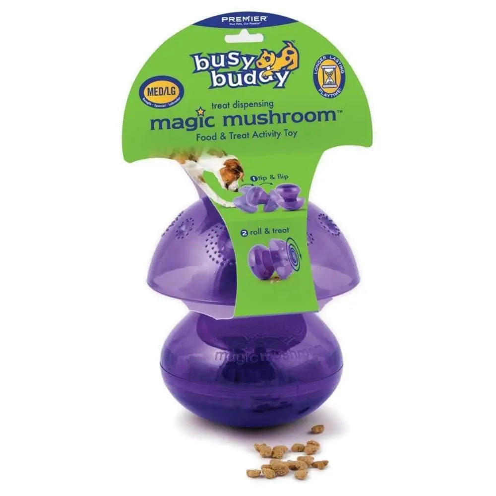 Busy Buddy Purple Magic Mushroom Interactive Dog Toy for Canine Entertainment