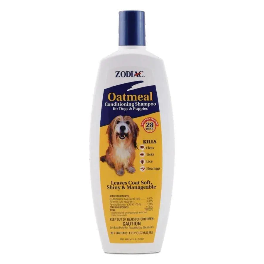 18 oz Zodiac Oatmeal Conditioning Dog and Puppy Shampoo for Soft and Shiny Coats