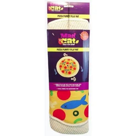 Mad Cat's Pizza - Inspired Purrfect Play Mat with Catnip Toys for Feline Fun