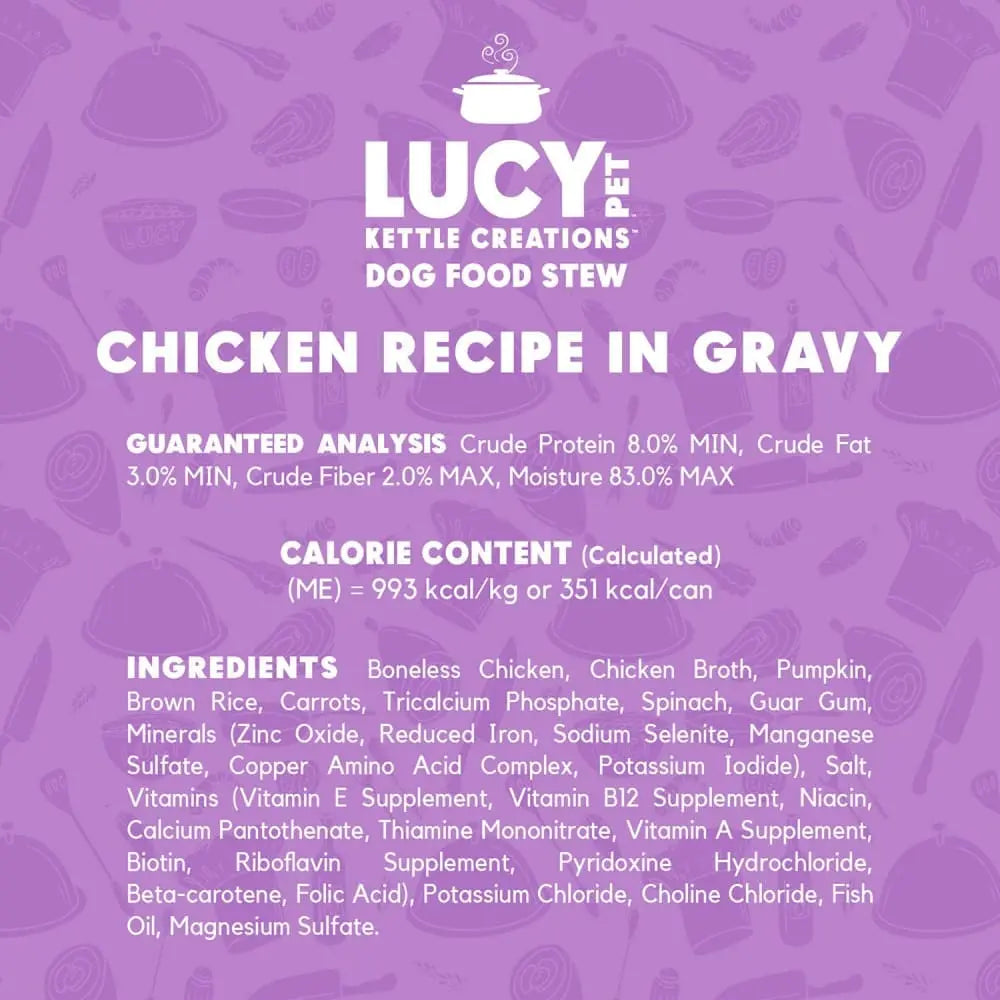 Lucy Pet Products Kettle Creations Recipe in Delicious Gravy Wet Dog Food Pack of 12 Cans, Each 12.5 Ounces