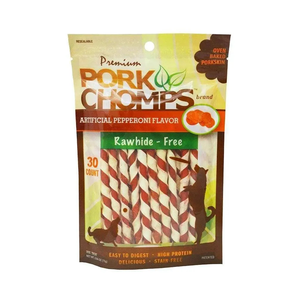 Pork Chomps™ Mini Twists Dog Treats with Pepperoni Flavor - Pack of 30