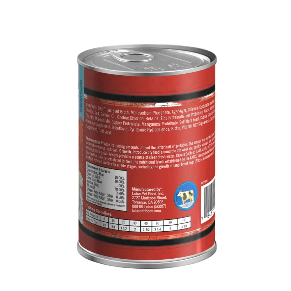 California-Made Lotus Loaf Grain-Free Canned Dog Food with Beef Tripe Recipe