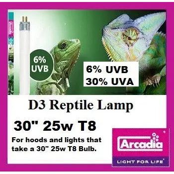 Arcadia Reptile T8 UVB Lamp - 6% UVB Lamp for Reptiles to Achieve Optimal Vitamin D3 Synthesis