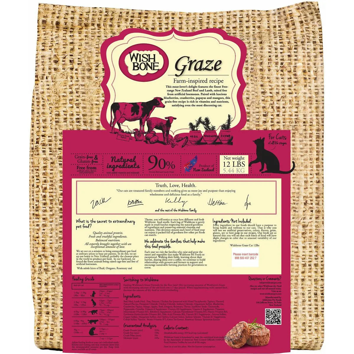 Wishbone Grain-Free Grass-Fed New Zealand Beef & Lamb Dry Cat Food