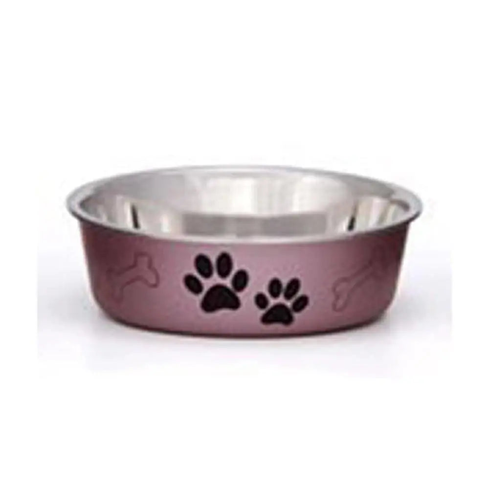 Loving Pets® Bella Bowls Metallic Medium-sized Grape-colored Pet Feeding Dish