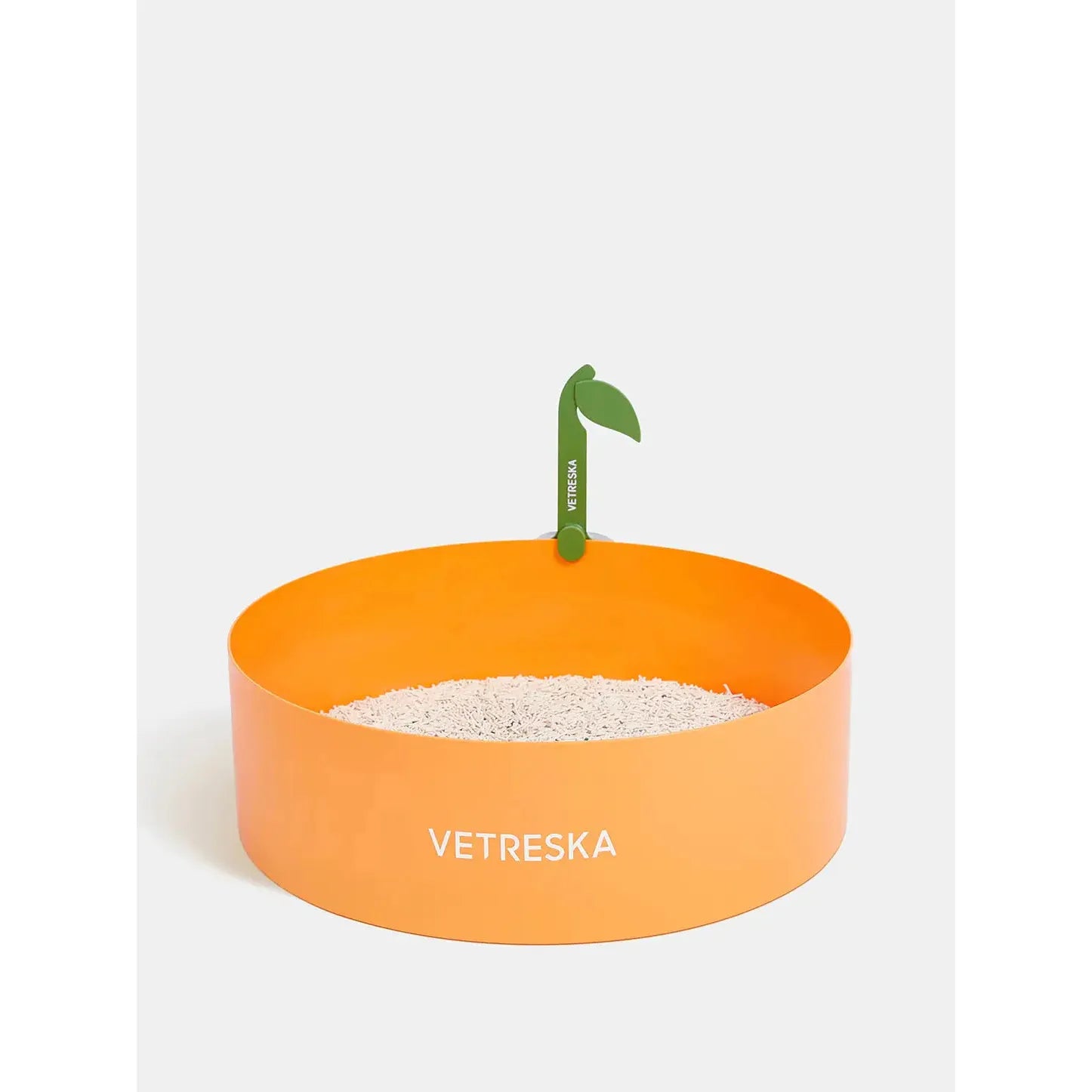 Vetreska Functional and Efficient Tangerine-Colored Cat Litter Box for All Cat Sizes