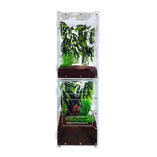 Transparent Acrylic Front-Opening Terrarium Cage for Gecko Reptile Breeding