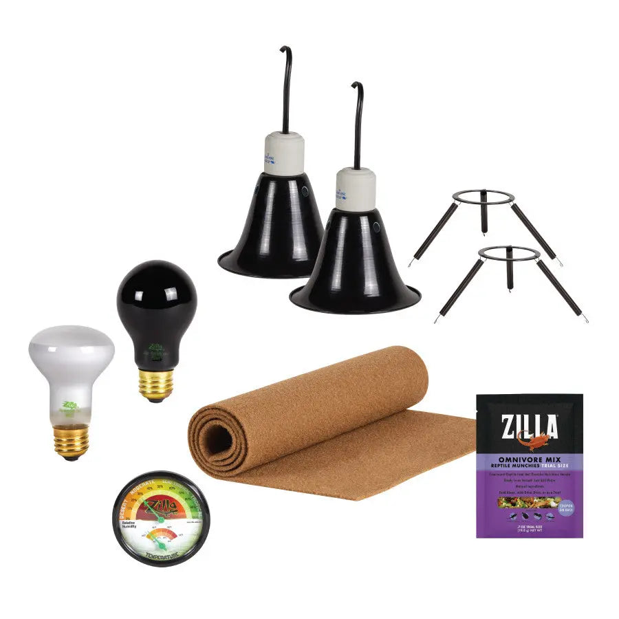 Zilla Complete Desert Habitat Starter Accessory Kit for Juvenile Desert - Dwelling Reptiles