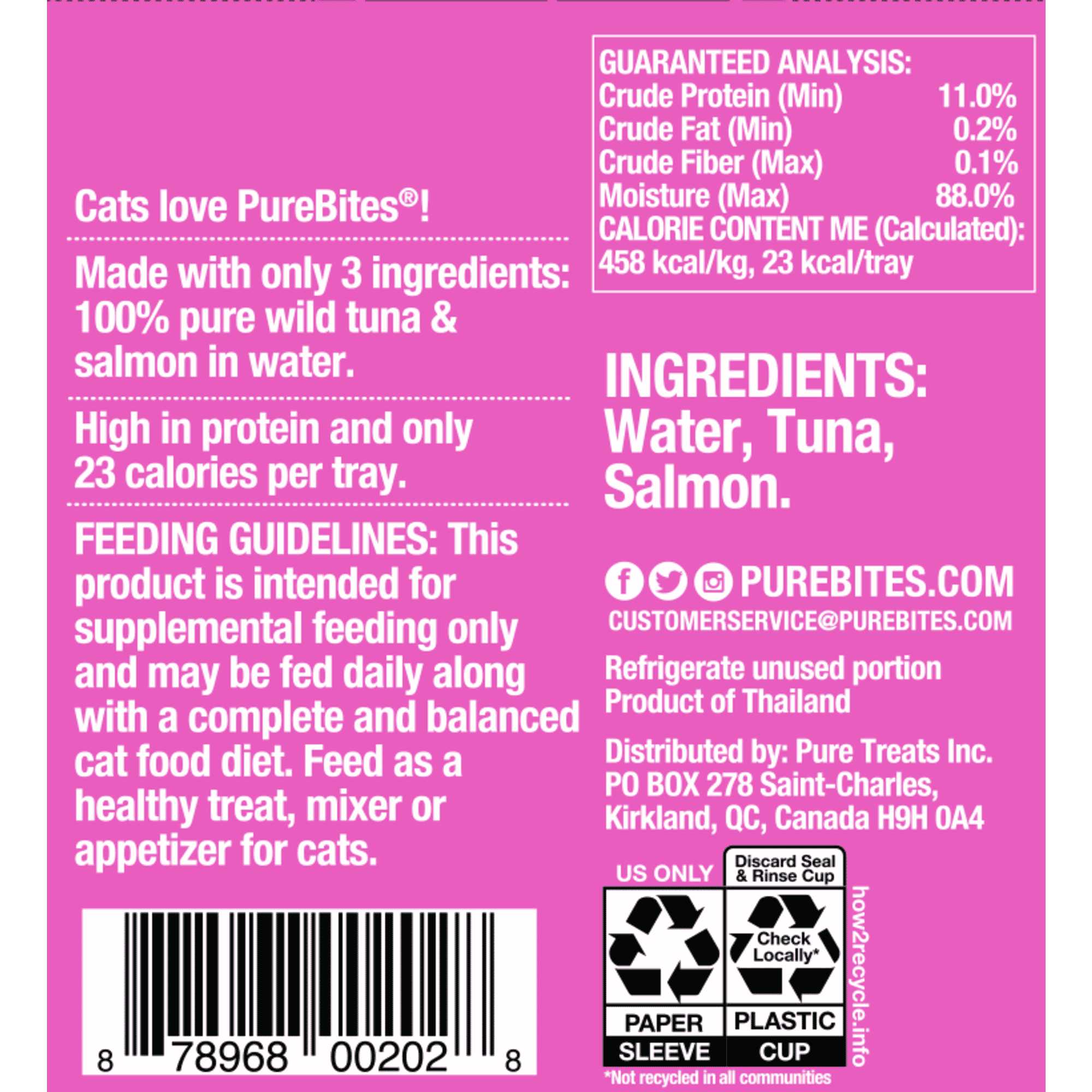 PureBites Mixers: Premium Wild Skipjack Tuna & Alaskan Salmon in Water Cat Food