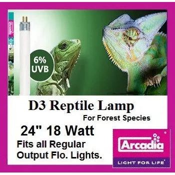 Arcadia Reptile T8 UVB Lamp - 6% UVB Lamp for Reptiles to Achieve Optimal Vitamin D3 Synthesis