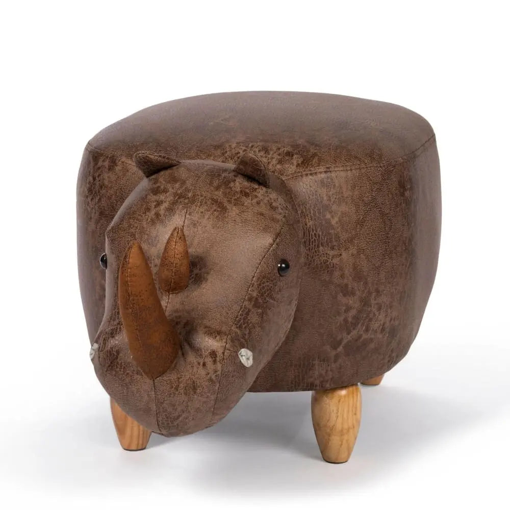 Prevue Pet Products Luxury Brown Faux - Leather Rhinoceros - Shaped Ottoman