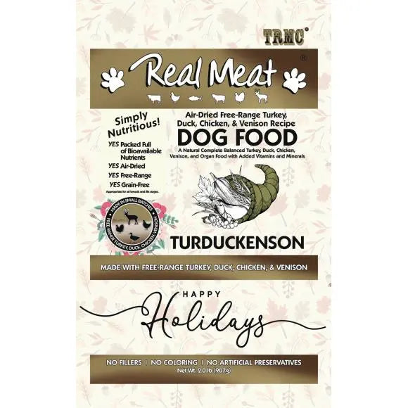 The Real Meat Company Premium Air-Dried Turduckenson Dog Food - 2 Pound Bag for Canine Delight