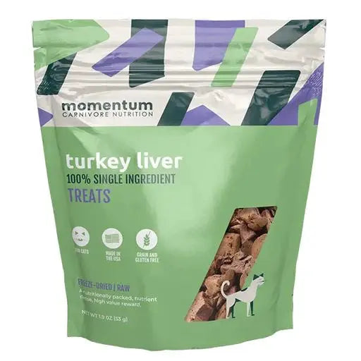 1.9oz Freeze-Dried Turkey Liver Healthy Cat Treats - Momentum