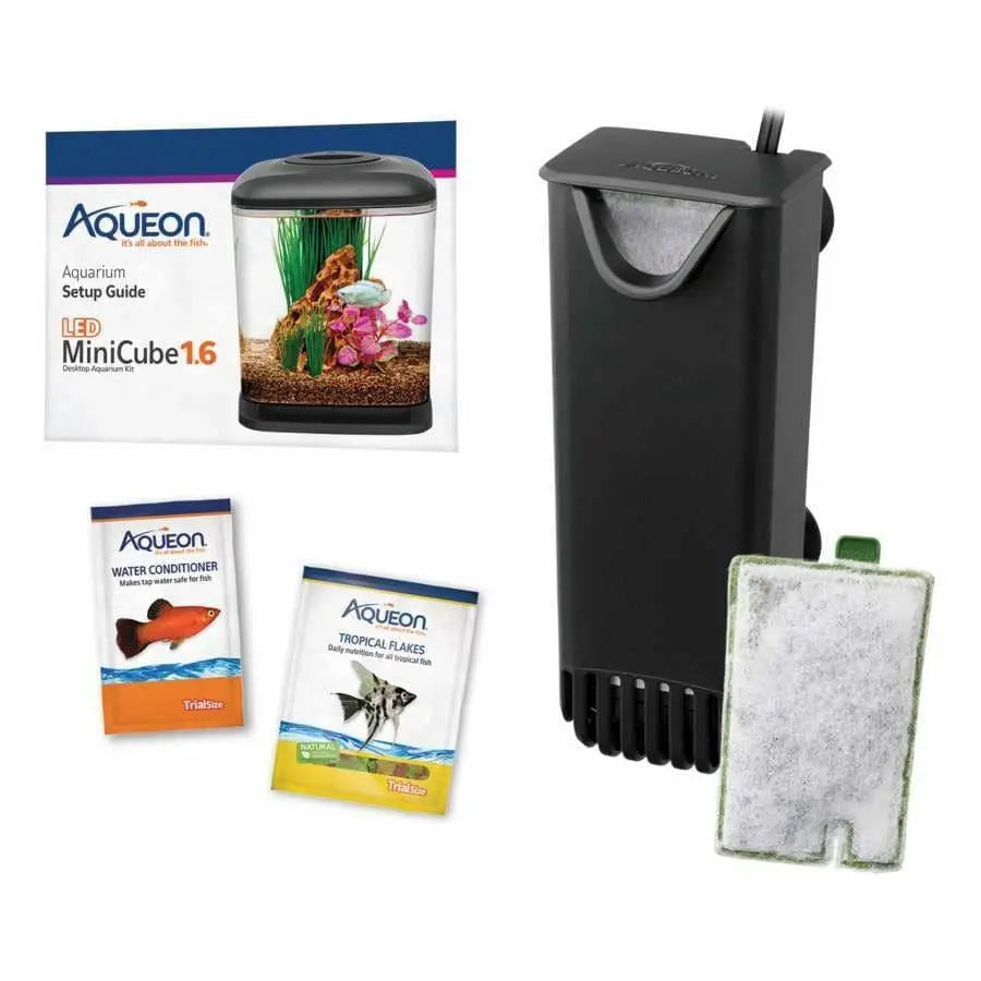 Aqueon 1.6-Gallon Mini Cube Desktop Aquarium Starter Kit with Soft-Touch LED Lighting