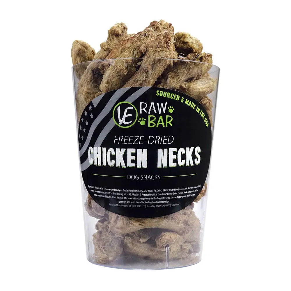 Vital Essentials® 55-Piece Freeze-Dried Raw Bar Chicken Necks Dog Treats