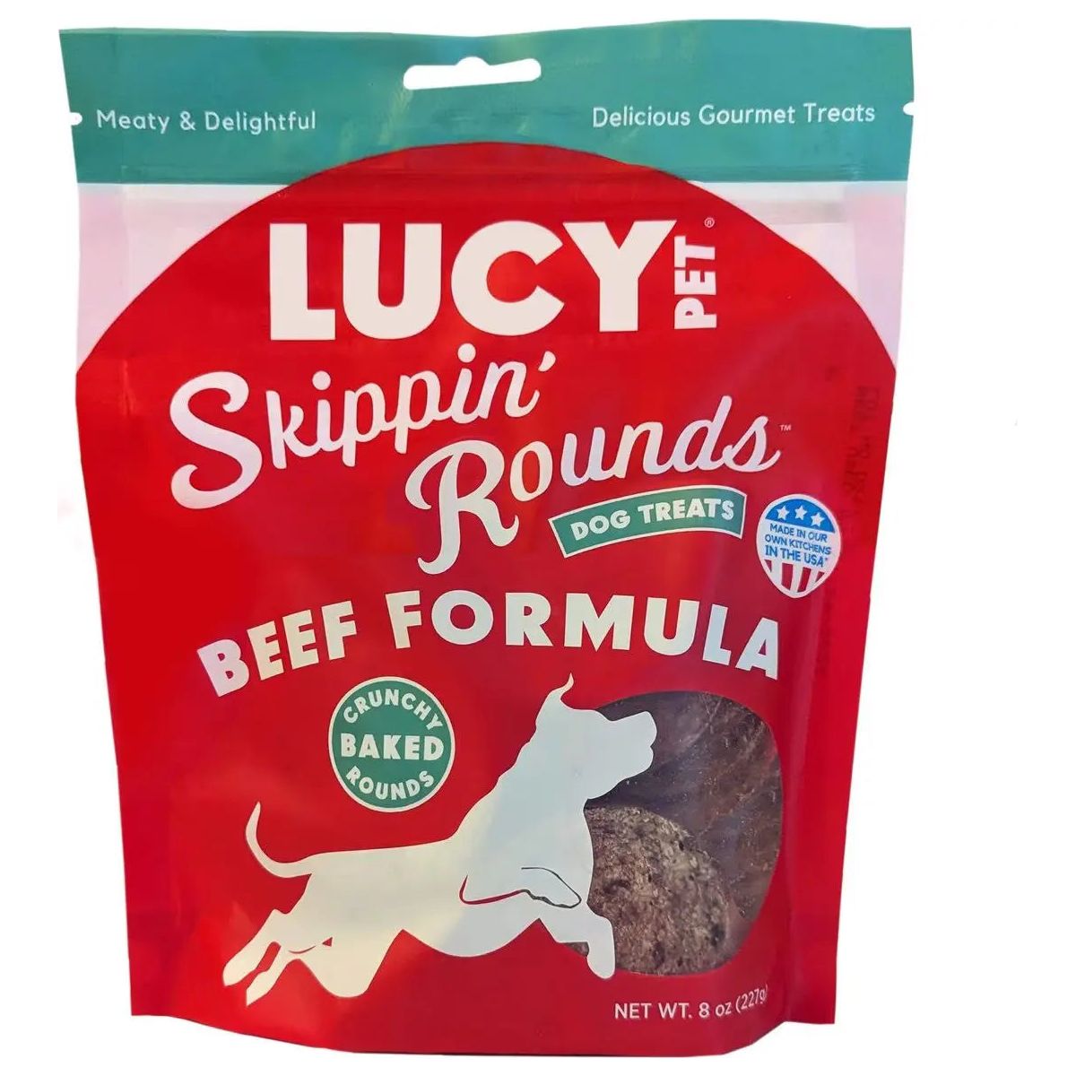 Lucy Pet Products 8 oz Skippin' Rounds Premium Beef Dog Treats