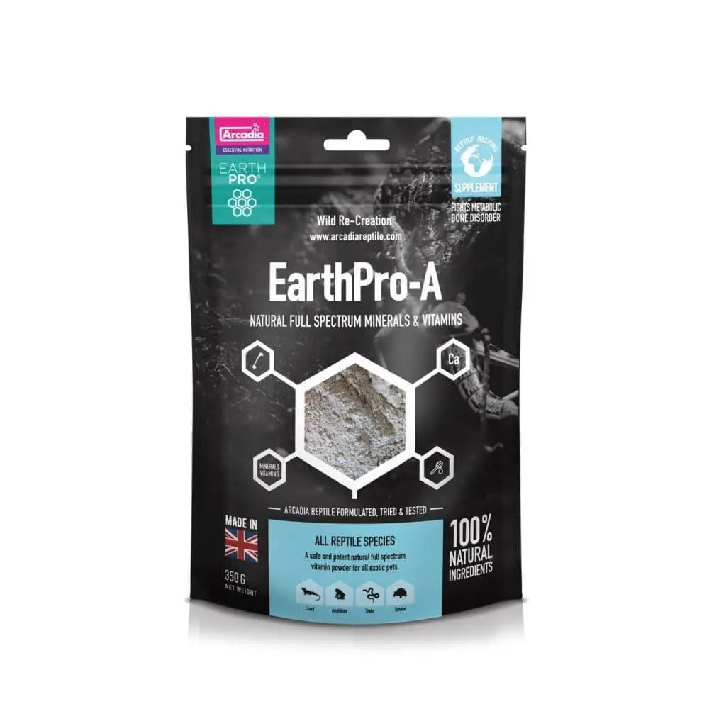 Arcadia EarthPro A: Premium Natural Full Spectrum Minerals and Vitamins Dietary Supplement for Captive Exotics, 350g