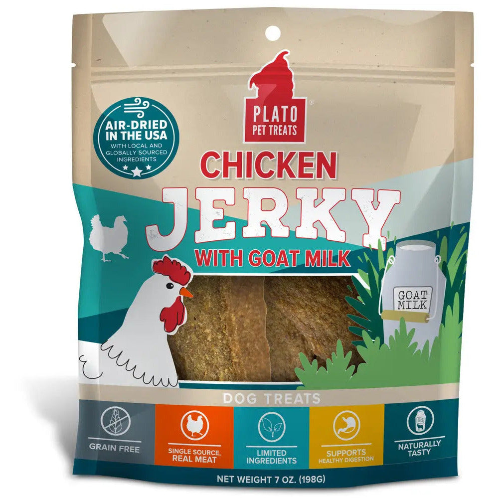 Plato USA Grade A Goat's Milk Chicken Jerky Pet Treats