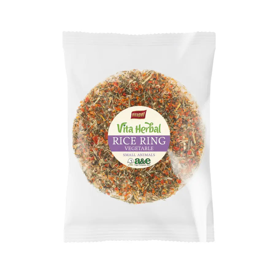 Vitapol A & E Cages Vita Herbal Small Animal Treat - Rice Ring Vegetable Cake for a Nutritious Snack